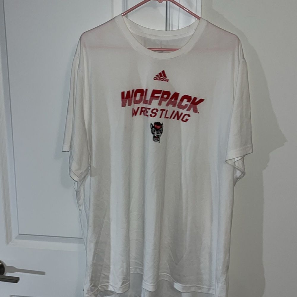 Adidas NC State Wolfpack wrestling team issue practice creator T shirt 3XL White
